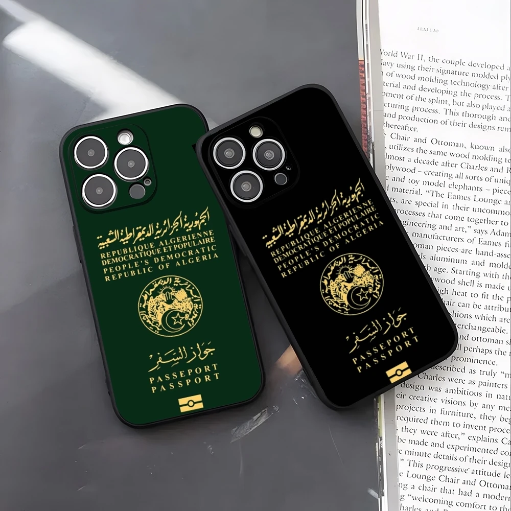 Travel Accessories Iphone - Algerien Karte Flagge Reisepass Handyhülle für