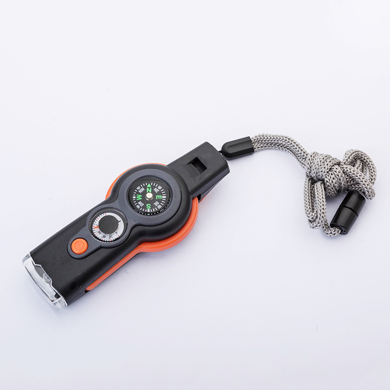 Travel Accessories Guide - Kompakte, robuste 7-in-1 Multifunktions-Outdoor-Camping-Überlebenspfeife – Notfall-Signal-