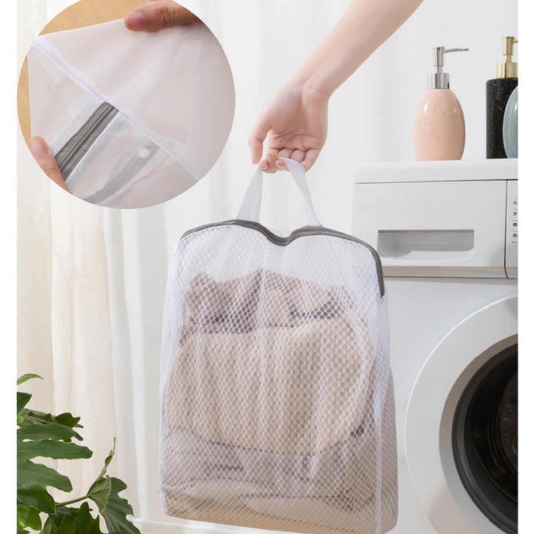 Reusable Zip Bag - 1pc Mesh Reißverschluss Wäsche Tasche Polyester