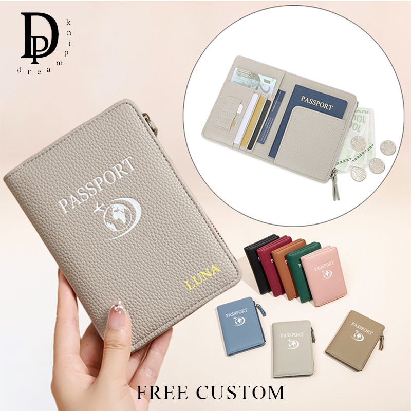 Passport Holder Rfid - Reise-Damen-RFID-Personalisierte Passhülle aus PU-Leder Multifunktionale Brieftasche