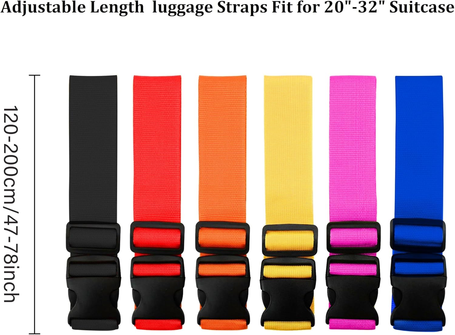 Luggage Strap Belt - Farbenfrohe Verstellbare Gepäckgurte 2er-Pack Robuste Koffergurte