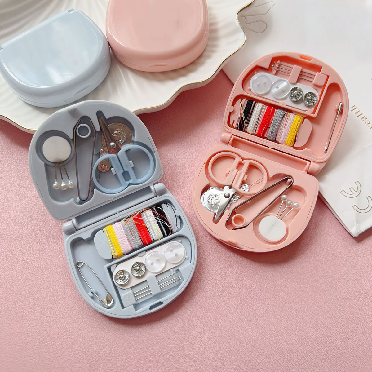 Travel Accessories To Sew - Manuelle Mini-Nähmaschinen-Sets, tragbares Reise-Nähwerkzeug, Reise-Nähzubehör mit