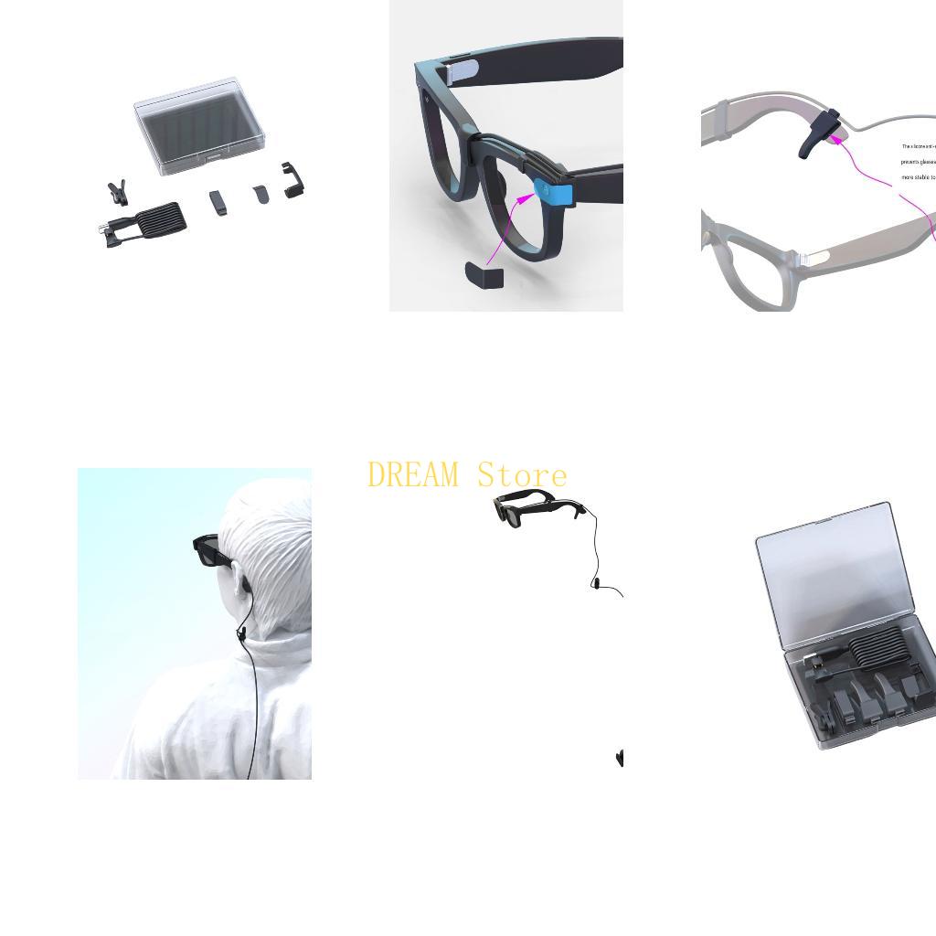Travel Accessories Guide - Daily-Brillenkabel-Zubehörset, Magnetkontakt-Ladekabel, Führungsclip, Tragebox und Sichtschutz