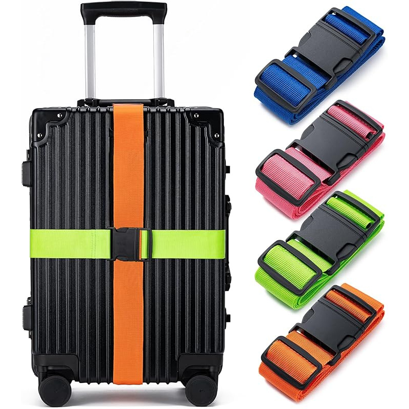 Luggage Strap Belt - 4-teiliges Gepäckgurt-Set, Gepäcksicherungsgurt, Gepäckgurt, zum Verschließen