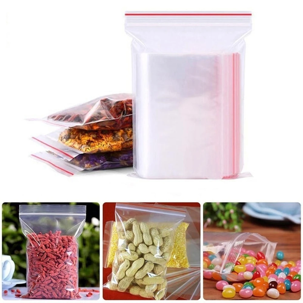 1000-100pcs wieder versch ließ – Reusable Zip Bag Bewertung und Preis